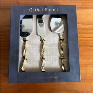 Anthropologie Gather Round Set of 3 Cheese Knives Set